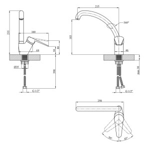 Смеситель для кухни Kroner KRM Elbe-C032 №7