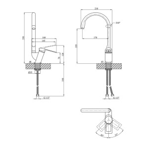 Смеситель для кухни Kroner KRM Zenda-SCH030 №7