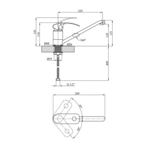 Смеситель для кухни Kroner KRP Konstante-C030 №5