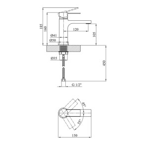 Смеситель для раковины Kroner KRP Basis-C010 №7