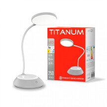 LED лампа настiльна з акумулятором TITANUM TLTF-022G 7W 3000-6500K USB сіра