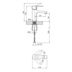 Змішувач для раковини Kroner KRM Oker-C010 №7