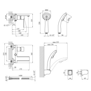 Смеситель для ванной Kroner KRP Basis-C060 №9