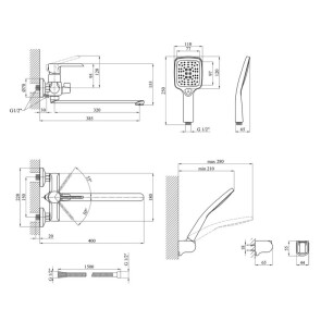 Смеситель для ванной Kroner KRP Essen-W070 №6