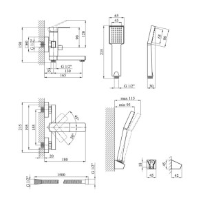 Смеситель для ванной Kroner KRM Ems-C060 №8