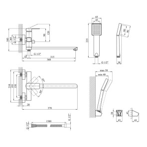 Змішувач для ванної Kroner KRM Ems-C070 №7