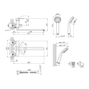 Смеситель для ванной Kroner KRM Oker-C070 №9