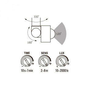 LED прожектор VIDEX F2e 10W 900Lm 5000K 220V з датчиком руху та освітленості №6