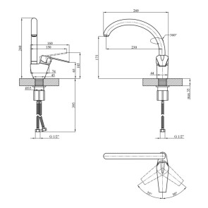 Змішувач для кухні Kroner KRM Odra-C036 №9