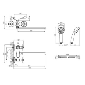 Змішувач для ванни Kroner KRP Royce-C070 №8