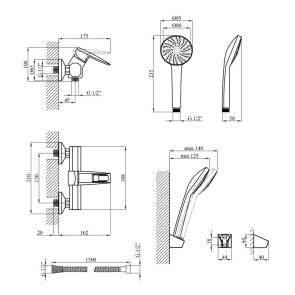 Смеситель для душа Kroner KRM Kante-C050 №6