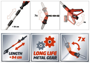 Высоторез аккумуляторный Einhell GE-LC 18 Li T Solo №2