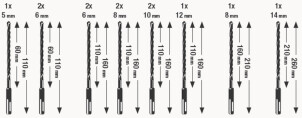 Набір бурів kwb SDS-Plus, 12 шт №3