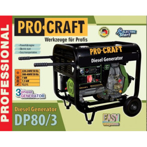 Генератор дизельний PROCRAFT DP80/3 + Олива PROCRAFT 4T DIESEL 1.4л. №1