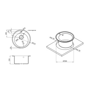 Кухонна мийка Kroner KRP Komposit GRA-510 №6