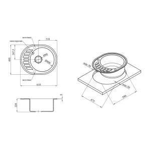 Кухонна мийка Kroner KRP Komposit GRA-6250 №7