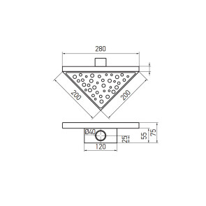 Душевой трап из нержавеющей стали SUS304 KOER FD20-T200 (KR3264) №2