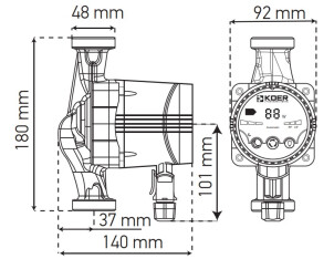 Насос циркуляционный энергосберег. KOER KP.N25/6-180 №4