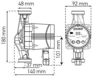 Насос циркуляционный центробеж. энергосберег. KOER KP.N25/4-180 №2