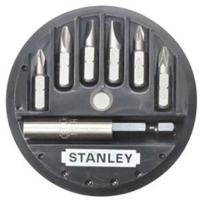 Набор бит STANLEY, Philips, Pozidriv, PH1, PH2, PZ1, PZ2, L = 25 мм, 7 шт, пластиковая коробка №1