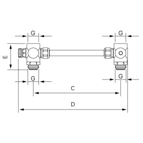 Байпас для колектора KOER KR.1024 - 1'' (без термометра) (KR2924) №4