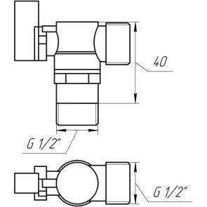 Кран кульовий кутовий SOLOMON 1/2х1/2 A7172 №3