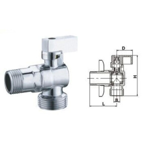 Кран кульовий кутовий SOLOMON 1/2х1/2 A7172 №5