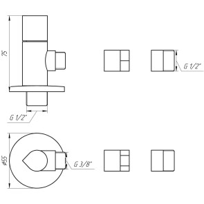 Кран напівобертовий кутовий з цангою 1/2″x1/2 (3/8″) універсальний 9082 №6