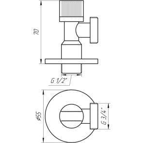 Кран кульовий кутовий SOLOMON 1/2″х3/4″ A7032 №3