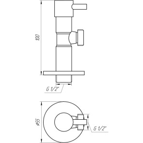 Кран полуоборотный угловой SOLOMON 1/2х1/2 Lazer 7076 №6