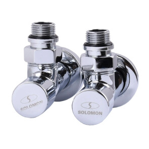 Кран вентильный угловой с американкой SOLOMON LUX 1/2″ CHROM 7777 (2шт.КОМПЛЕКТ) №6