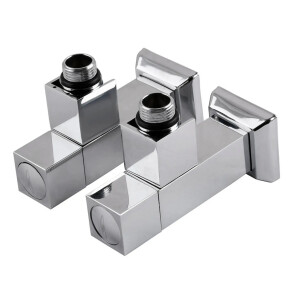 Набор Кран полуоборотный угловой с американкой SOLOMON LUX 1/2″ CUBE CHROM 8888 (2шт.) №1