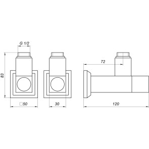 Набор Кран полуоборотный угловой с американкой SOLOMON LUX 1/2″ CUBE CHROM 8888 (2шт.) №3