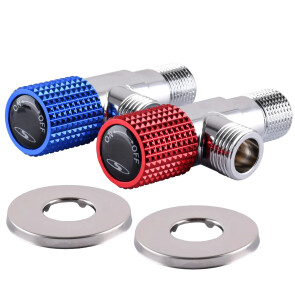 Комплект кранов угловых керамика SOLOMON EXCLUSIVE 1/2”X1/2” 9889 RED/BLUE (комплект 2шт.) №2