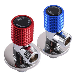 Комплект кранов угловых керамика SOLOMON EXCLUSIVE 1/2”X1/2” 9889 RED/BLUE (комплект 2шт.) №5