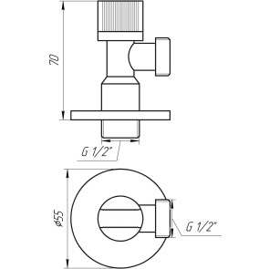 Кран кульовий кутовий SOLOMON 1/2х1/2 A7032 №3