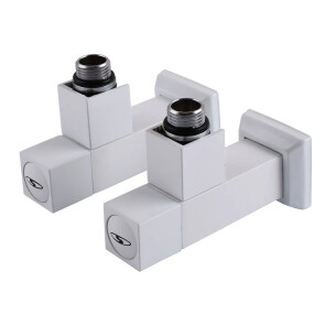 Набор Кран полуоборотный угловой с американкой SOLOMON LUX 1/2″ CUBE WHITE 8888 (2шт.) №1