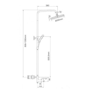 Душова система з термостатом Gappo G2403-58 №2