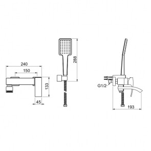 Змішувач для ванни Gappo Jacob G3207 №6