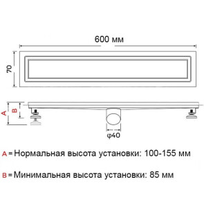 Душовий трап з нержавіючої сталі GAPPO G86007-4 №2