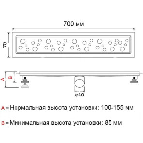 Душовий трап з нержавіючої сталі GAPPO G87007-2 №2