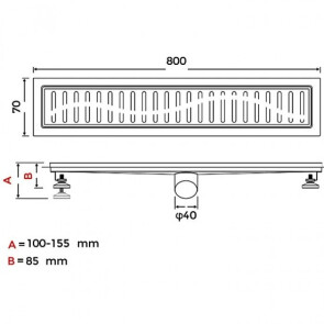 Душовий трап лінійний Gappo G88007-3 №2