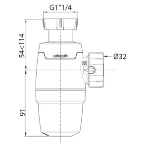 Сифон для раковини Neo 1¼"×Ø32мм WIRQUIN №7