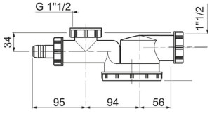 Сифон для кухонної мийки Espace 1½"×Ø40мм WIRQUIN №6