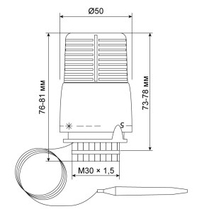 Термоголовка з виносним датчиком M30x1.5 KOER KR.1333 №3