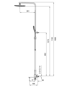 Душевая колонна со смесителем KOER KB-56009-05 (Цвет черный) (KR3507) №2