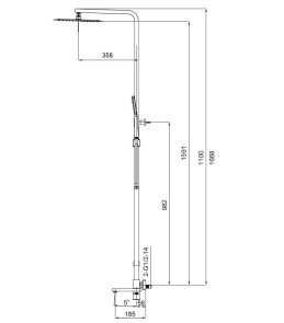 Душова колона із змішувачем KOER KB-56010-05 (Колір чорний) (KR3495) №2