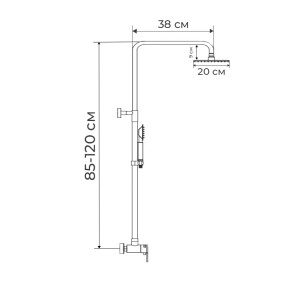 Душова колона із змішувачем ZERIX LR72403-2 SUS304 (ZX2991) №2