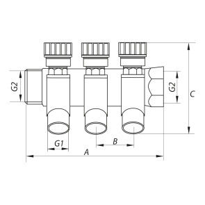 Колектор вентильний з фитингом KOER KR.1123-2 3/4"x2 WAYS (KR2829) №2