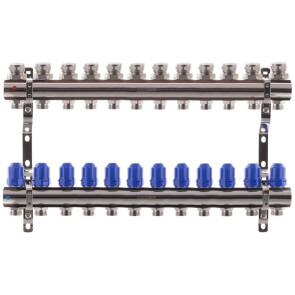 Колекторний блок з термостатичними клапанами KOER KR.1100-12 1"x12 WAYS (KR2638) №1